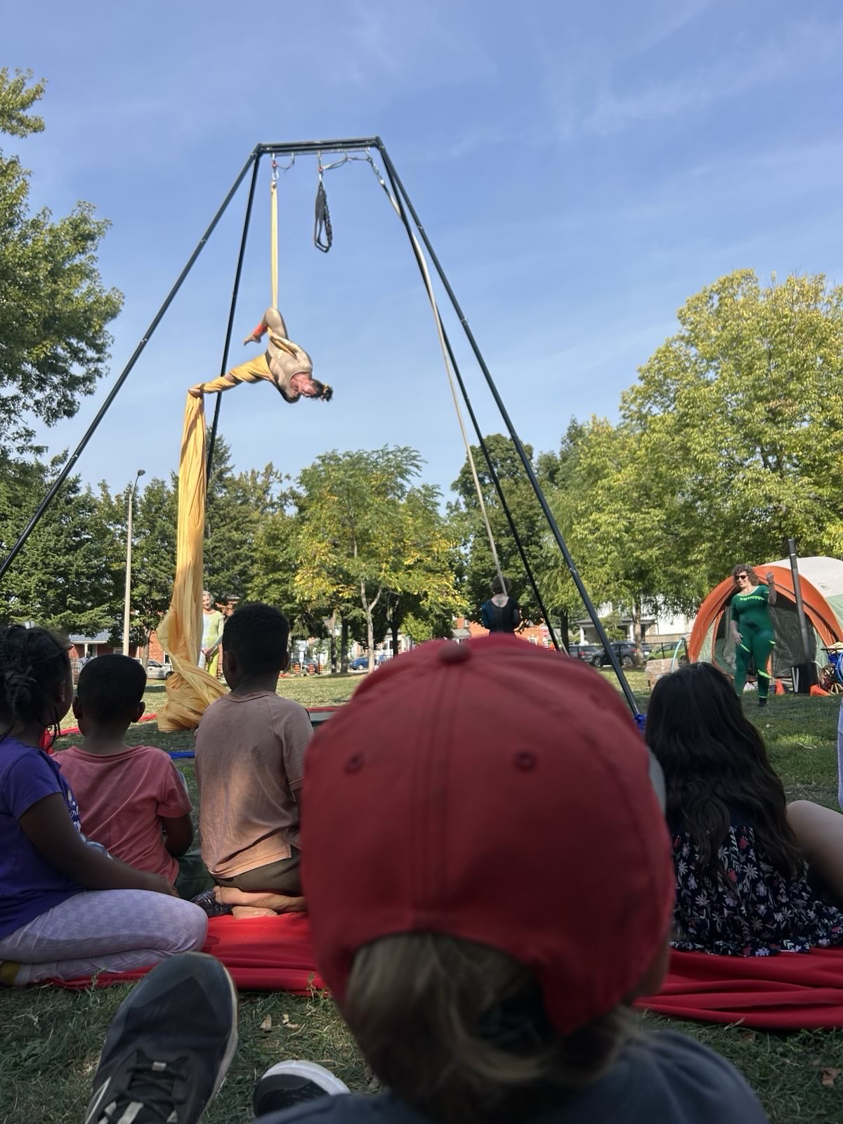 aerial acrobats bring circus to the community in East Hamilton